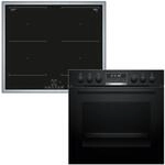 Bosch HND675LS62 Einbauherd-Set, Bestehend aus HEG578BB4 Herd, 60 x 60 cm, Air Fry,
