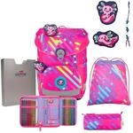 DerDieDas Schulranzen Set 5-TLG. ErgoFlex Easy NEON Punkie