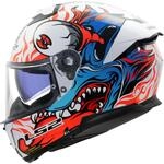 LS2, Integraler Motorradhelm STREAM II INFERNO Gloss White Blue, M