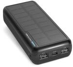SBS Solar PowerBank, 20.000mAh &ndash; Powerbank mit Solarpanel, Schnellladefunktion,