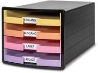 HAN Schubladenbox IMPULS 2.0 mit 4 offenen Schubladen f&uuml;r DIN A4/C4 inkl.