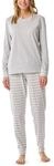 Schiesser Schlafanzug lang Set mit B&uuml;ndchen weiche Baumwolle - Nightwear