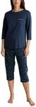 Calida Sweet Dreams 3/4-Pyjama Damen, aus 100% Baumwolle, Hose mit...