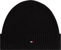 Tommy Hilfiger Herren Strickm&uuml;tze Flag Cotton Beanie mit Kaschmir, Schwarz...