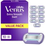 Gillette Venus Extra Smooth Swirl, 10 Original Rasierklingen, Lila