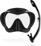 Cressi F1 Tauchmaske oder Combo Schnorchelset - Rahmenloses Geh&auml;rtetes Glas -