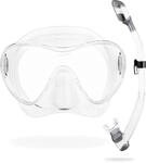 Cressi F1 Tauchmaske oder Combo Schnorchelset - Rahmenloses Geh&auml;rtetes Glas -