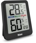 MEBUS digitale Klimastation mit Innenthermometer und -hygrometer, Uhr,