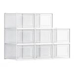 SONGMICS Schuhboxen, 8er Set, Schuh-Organizer, faltbar und stapelbar