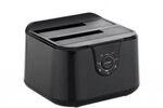 CONCEPTRONIC DONN12B USB 3.2 Gen 1 SATA-Festplattendock mit Zwei Einsch&uuml;ben