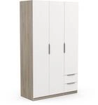 Kleiderschrank mit moderner Kleiderstange, 3 T&uuml;ren, 2 Schubladen, 4 F&auml;chern...