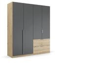 Rauch M&ouml;bel Quadra-Spin Dark&Wood, Kleiderschrank, Farbe Grau metallic/Eiche