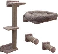 Kerbl Pet Kletterwand Monte Alpi | Taupe, achtteiliger Wandkratzbaum mit