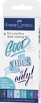 Faber-Castell - Tuschestifte Pitt Artist Pen Blaut&ouml;ne, 6 Stifte | Wasserfeste...