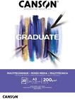 Canson Graduate - C400110378 Mix Media Papier Block, DIN A3, 20 Blatt, 200 g/m&sup2;