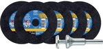 PFERD Starterkit 6-teilig | 5x gerade Trennscheibe PSF STEELOX, 76 x 1,0 x 10,0 mm +
