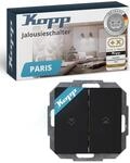 Kopp PARIS Jalousieschalter in Matt-Schwarz - Hochwertiger Rolladenschalter-Unterputz