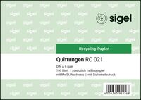 SIGEL RC021 Quittungsblock A6 quer, aus Recycling-Papier, 100 Blatt