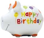Sparschwein Company - Spardose Happy Birthday 12,5 x 9 x 9 cm | Keramik...