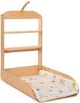 roba Wandwickeltisch natur - Klappbares Wickelregal aus gebogenem Holz gebogen +
