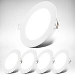 B.K.Licht - 5er Set LED Einbaustrahler 230V flach, neutralwei&szlig;es Licht, je 6W...