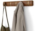 Umbra Flip Garderobenhaken, Platzsparend, 5 Haken, Walnuss/Gold | Pappelholz,