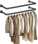 SONGMICS Kleiderstangen f&uuml;r die Wand 2er Set, platzsparend, 92 x 30 x 7,5 cm