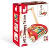 Janod - Tatoo Abc Buggy Wooden Walker for Children - 30 Blocks Included - For