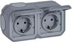 LEGRAND, Plexo New Feuchtraum-Steckdose, 2-fach, Schuko-Standard, inklusive