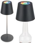 BRILONER - 3 in 1 RGBW LED Tischlampe kabellos IP44 mit Touch, stufenlos dimmbar,