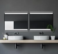 Talos Black Shine 80x60 cm LED Badspiegel mit Beleuchtung &ndash; Wandspiegel mit