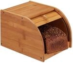 Relaxdays Brotkasten Bambus, rollbare Frontklappe, aromadichte Brotaufbewahrung,