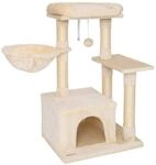 lionto Kratzbaum mit H&ouml;hle, Bett & Liegemulde, H&ouml;he 85 cm, Beige