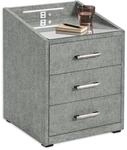 Stella Trading MOON Nachttisch Boxspringbett, Brego Grau - Funktionaler Nachtschrank