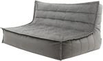 Icon Kota XXL Sitzsack Sofa f&uuml;r Erwachsene, Dunkelgrau, Flauschiger Samtstoff, 2-3