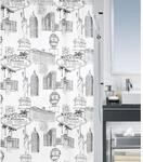 Spirella Duschvorhang Textil Vegas Black, vers. Gr&ouml;&szlig;en 180 x 180 cm, 180 x 180