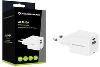CONCEPTRONIC 2-Port 20W GaN USB-PD-Ladeger&auml;t, USB-C x 1, USB-A x 1, QC 3.0, PPS