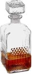 Relaxdays Whisky Karaffe, Glas, Dekanter f&uuml;r Whiskey, Cognac, Rum, Gin, 900 ml,