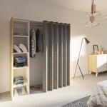 Symbiosis Schlafzimmerschrank, Eiche / Natur / Wei&szlig; / Taupe, 160x182x50 cm