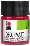 Marabu 14010005032 - Decormatt Acryl Karminrot 032, 50 ml, samtmatte Acrylfarbe...