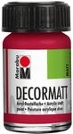 Marabu 14010039032 - Decormatt Acryl Karminrot 032, 15 ml, samtmatte Acrylfarbe auf