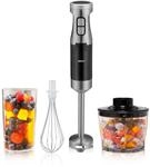 ALPINA Stabmixer, 1000 Watt, Rostfreier Edelstahl, Schwarz-Silber