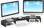 Relaxdays Monitorst&auml;nder f&uuml;r 2 Monitore, verstellbar, ergonomisches Arbeiten,