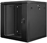 Lanberg Wall-Mounted Installation Rack Cabinet 19'' 12U 600x600mm Black (Glass...