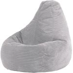 Icon Dalton Sitzsack Kinder, Grau, Flauschiger Cord Stoff, Sitzsack Cord mit