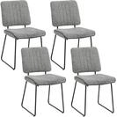 byLIVING Esszimmerstuhl Liam / 4er Set/Webstoff grau/Steppung u. Keder Kunstleder