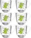Leonardo Bambini Glas-Tassen 6er Set, Kinder-Becher aus Glas mit Tier-Motiv,