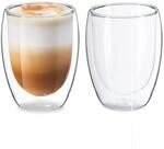 Relaxdays Latte Macchiato Gl&auml;ser, 2er Set, doppelwandiges Glas, 350 ml,