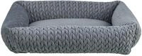 TRIXIE Hundebett Livia eckig, mit Samtbezug &ndash; 65 x 50 cm, grau | Kuschelig weicher