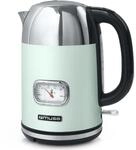 Muse Edelstahl Retro Wasserkocher mit analoger Temperaturanzeige, waschbarer Filter,